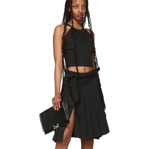 VALENTINO GARAVANI Black Large Rockstud Pouch - Picture 2 of 7